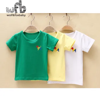 Trgovina na drobno 2-8years kratek rokav T-shirt čiste barvne baby otroci otroci Oblačila dekleta fantje Oblačila za Dojenčke Oblačila poletje