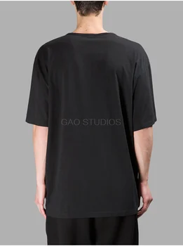 Preprost silhueto pet-točka rokav T-shirt svoboden kratka sleeved umetnost moške pomlad in poletje črna