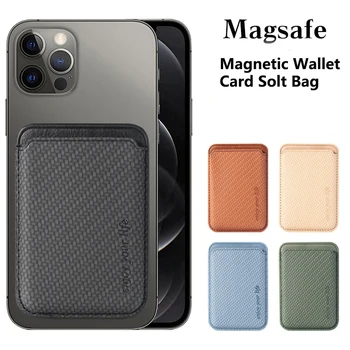 Magsafe Magnetni Usnjena Torba Kartica Primeru Za iPhone 13 12 Max Pro/12 Mini Magnet Adsorpcije Denarnice Primerih Za iPhone Pro 13 Torbica