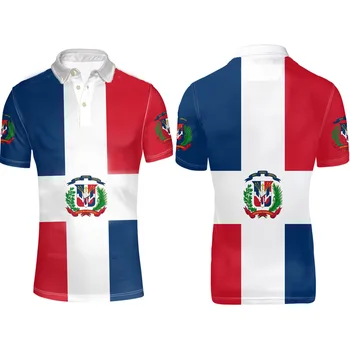 DOMINIKA mladih brezplačno ime po meri število dma Polo majica narod zastavo španski Dominikanska Dominikanska tiskanje fotografij logotip oblačila