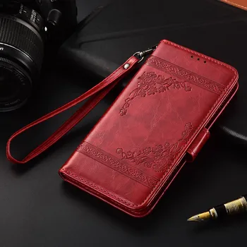 Flip Usnjena torbica Za Huawei Honor 10i primeru Fundas Natisnjeni Cvet denarnice primerih s Traku mehko TPU zadnji pokrovček