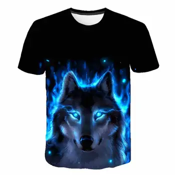 Najnovejši Wolf 3D Tiskanja Živali Kul Smešne Majice Fantje Kratek Rokav Poletje Vrhovi T Shirt Otrok Moda Kratek Rokav Vrhovi Chilrden