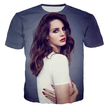 Vroče Prodaje Pevka Lana Del Rey Majica s kratkimi rokavi Moški/ženske 3D Natisnjeni T-majice Poletje Moda Priložnostne Harajuku Slog Tshirt Ulične Vrhovi