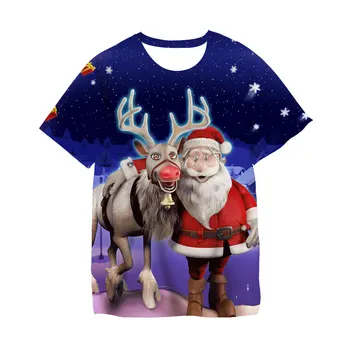 Snežak Kostum, Otroci, Dekleta, Božični Party majice Santa Claus Baby Fantje, Oblačila, Casual Risanka 3D Tiskanja Tshirt 3T-14T T-shirt