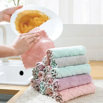 Luluhut Mikrovlaken za čiščenje krpo Mikro vlaken brisačo za kuhinjo Vodo vpija dishcloth za čiščenje v Gospodinjstvu orodje za čiščenje