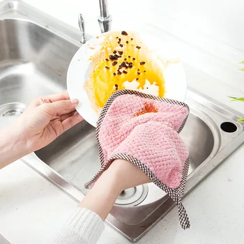 Vroče Čistilne Krpe super Vpojne Debelejši mehkih Mikrovlaken Obrišite Mizo v Kuhinji Čiščenje Brisačo Jed Pranje Krpo