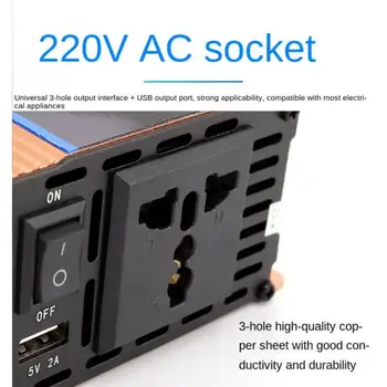 DC12-48V, da AC220V Pure Sine Wave Power Inverter Pretvornik Napetosti pri Polnjenju USB Vrata Kampiranje na Prostem