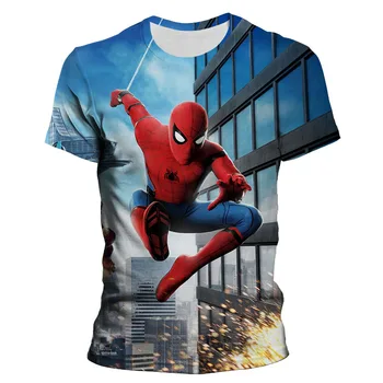 2021 Novo Poletje Spider Man Tiskane 3D T-shirt Moški Ženske Otroci Poletje Cool Spiderman Tee Vrhovi Ulične T Shirt Fant dekle Otroci