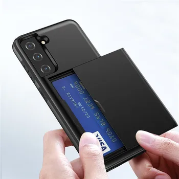 Za Samsung Galaxy S21 S21 Plus S21 Ultra Primeru Denarnice Imetnik Kreditne Kartice ID Reža Ohišje Ohišje Za S30 S30 + S30 Ultra S21FE capa