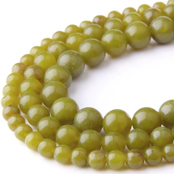 Naravne zelene limone jades jaspers kamen kroglice svoboden gem kamen kroglice na debelo za nakit, izdelava zapestnica materiala ženske moški diy