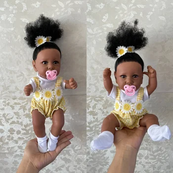 African American Dekle Saskia 30 cm Črna Koža Prerojena Baby Doll 12 Cm Mini Baby Dekle Darilo Igrača