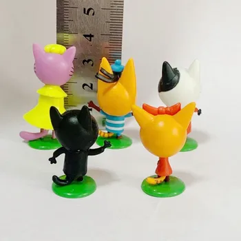 3-4 cm otrok e mačke Akcijska Figura, Igrače Vesel Tri Mladiče Dekoracijo Zbirka Figur Toy model za otroke Božična Darila