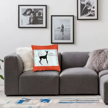 Greyhound Sighthound Vesel Božič Blazine Pokrov Dve Strani, Tiskanje Tla Vzglavnik za Kavč Moda Prevleke Doma Dekor