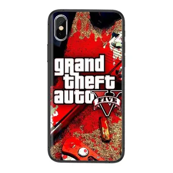 Za iPhone 11 12 Pro Mini 5 5S SE 5C 6 6S 7 8 X 10 XR XS Plus Max Black Prime Precej Gta San Andreas Grand Theft Auto 5 V Dobro