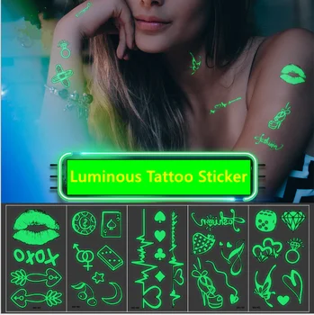 Vodotesen Svetlobni Stranka Tattoo Nalepke Za Ženske Bar Lobanje Flash Ponaredek Tetovaže Telo Roko Umetnosti Začasni Tattoo Kača