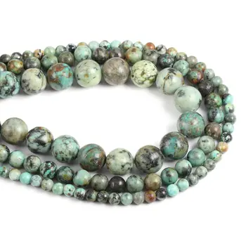 Naravni Kamen Beading Afriške turquoises Krog Svoboden Kroglice Izolacije kroglice Za nakit, izdelava DIY zapestnico, ogrlico dodatki