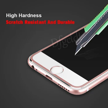 3D Polno Kritje Kaljeno Steklo za iPhone 8 6 6S 7 Plus Full Screen Protector za iPhone 6 7 8 Zaščitno Steklo Aluminij Zlitine