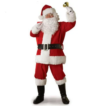 Litchi je Božič Božiček Kostum Cosplay Božiček Oblačila za maskiranje V Božično Moških 5pcs Kostum Obleko Za Odrasle Vroče