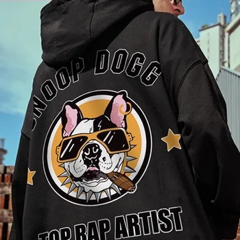 ZAZOMDE Moških Udoben Hoodies 2021 Zimski Flis Prevelik Hooded Majica Moških Hip Hop Pes Tiskanje pulover s kapuco Za Moške Classic Hoody