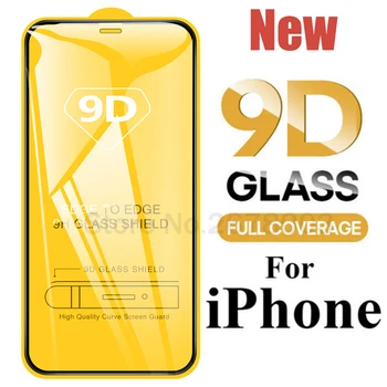 Novo 9D Polno Kritje Kaljeno Steklo na Za iPhone 11 12 Pro Max X XR XS 12 Mini Zaščitnik Zaslon Za iPhone 8 7 6 6s Plus Stekla