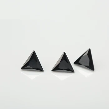 3 x 3~10x10mm Trikotnik Oblike, 5A Black CZ Kamen Sintetičnih Gems Svoboden Kubičnih Cirkonij Za Nakit