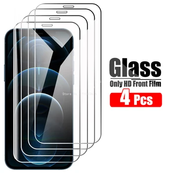 4 Kos Zaščitno Steklo Za iPhone 12 Pro XS Max X XR Mini 6 7 8 Plus SE 2020 Zaslon Kaljeno Steklo Na i Telefon 11 Zaščitnik Film