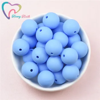 10 KOS Modro Nebo, Silikonski Krog 9-15 MM Baby Začetnih Teether Žvečiti Silikonske Kroglice Cucla Posnetke Teether BPA Free Ball Perles