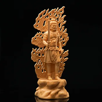 Acala Achala Fudo Mingwang Masivnega Lesa Kiparstvo Začetni Dekoracijo Lesa Carvinga