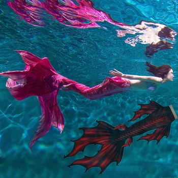 Prilagojene Nove morska deklica Rep za Plavalne Kopalke Rep in Plavuti morska deklica Repi Z Monofin Odrasli Otroci Swimmable Cosplay Kostumi