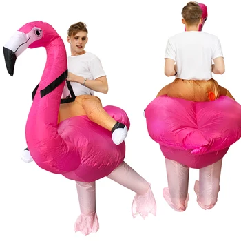 Božič Cosplay Kostum za Odrasle Napihljivi flamingo Kostum Halloween Živalske Kostume Maskota Karnevala Stranka Obleko