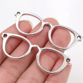55x19mm 10pcs Antique Silver Plated in Bronasto Prekrita Očala Ročno Čare Obesek:DIY za zapestnico, ogrlico-