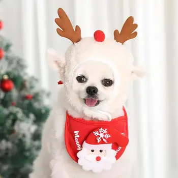 Pes Božič Ruta Hat Santa Pes Šal Trikotnik Slinčki Ruto Božični Kostum Obleko Zimska Oblačila Dressing Up Dobave