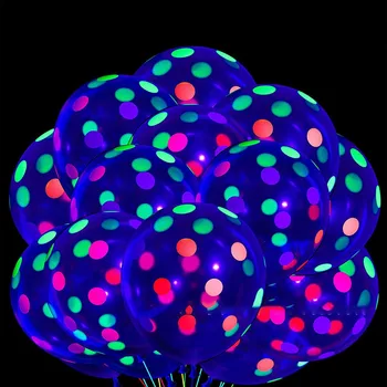 10pcs 12 Inch Neon UV Blacklight Reaktivni Star Baloni Zvezde Točk Sij-v-temno Baloni Za Počitnice Stranka Odlikovanja
