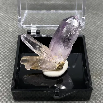 Naravni Redkih Mehika Cruz Dvojno glavo kristal ametist mineralnih vzorcu Quartz Crystal Grozdov polje velikosti 3,5 cm