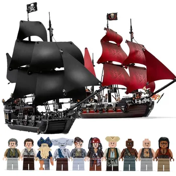 Black Pearl Ladje Združljiv Karibskih Piratov Ladje Model Gradniki Fantje Rojstni Dan Darila Otroci Igrače