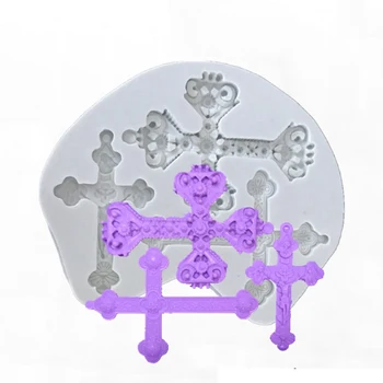 Križ, Oblikovan Plesni Silikonsko Plesni Fondat Torta Dekoraterstvo Orodje Gumpaste Sugarcraft Čokolada Oblike Bakeware
