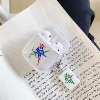 Priljubljeni Kitajski Mahjong Vzorec Bluetooth Brezžične Slušalke Primeru za Apple Airpods 2 1 Mehka TPU Jasno Pokrov Polje Slušalke Vrečko