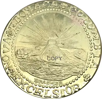 Zda 1787 New York in s tem Povezana Vprašanja Brasher Doubloons EB na Prsi Medenina Kopijo Kovancev