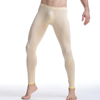 Čisto Nov moške underpant dolge Johns hlače gospodinjski ledu svilenih modnih Johns pasu ozke hlače