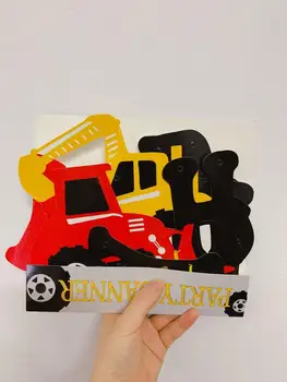 Gradbeništvo Traktor Temo Kopač Napihljivi Baloni Tovornjak Vozil Transparenti Baby Tuš Otroci Fantje Rojstni Dan Dobave