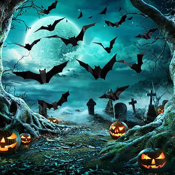 Bat Pajek Stenske Nalepke, Tri-dimenzionalni Počitnice Dekoracijo Okno Scene Postavitev Stenske Nalepke Halloween Dekoracijo