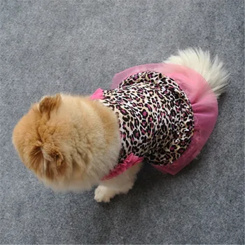 Leopard Obleko Roza Pet Oblačila Za Pse Srčkan Clothings Pse Super Mala Oblačila Chihuahua Tiskanja Pomlad Poletje Fant Dekle Ropa Perro
