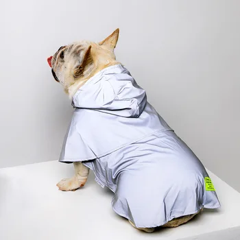 Moda Reflektivni Hooded Pes Nepremočljiv dežni Plašč Pet Dve nogi Plašč, Dež Plašč, francoski Buldog Corgi Plišasti Pes Poncho Oblačila