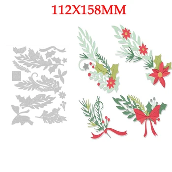 Nova Božič Cvetje Rezanje Kovin Matrice Za Reliefi Cut Papir Dekoracijo Voščilnico, Foto Album Scrapbooking Št Znamk