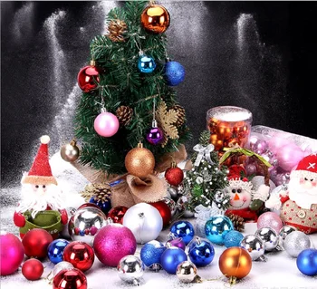 Cevnega 4 cm 24pcs Različnih Barv Božični Kroglice Stranka DIY Deco Rojstni dan Obesek Galvanizacijo Žogo Božično Drevo Decor
