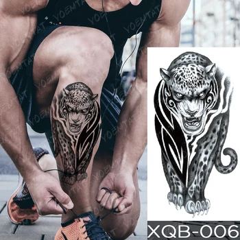 Nepremočljiva Začasni Tattoo Nalepke Totem Leopard Flash Tetovaže, Zmaj, Tiger Volk, Lev Body Art Roko Ponaredek Tattoo Ženske Moški