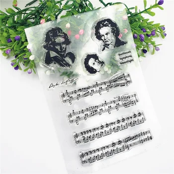 PANFELOU 11*16 cm, Igranje klavirja Transparentne Silikonske Gume Jasno Znamk risanka za Scrapbooking/DIY Velikonočni poročni album