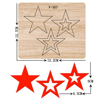 Nova zvezda lesene matrice rezanje umre za scrapbooking /Več velikostih /V-307