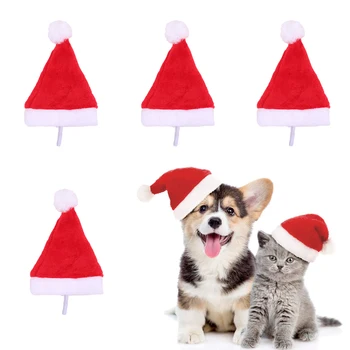 Žival Pes Mačka Hat Santa Božič Kopalke Dodatki Za Majhne Pse, Mačke Pozimi Topla Kapa Za Holloween Počitnice Božič Stranka Fotografije