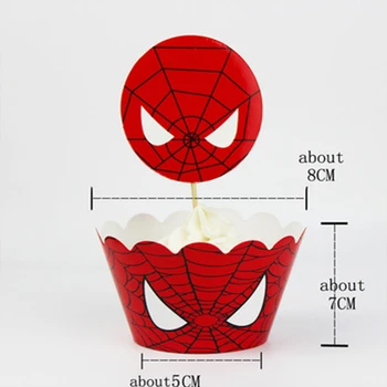 1set Spiderman Temo Torto dekoracijo Cupcake Torto Toppers Torto Zastavo Vrste Rojstni Dekoracijo Anniversaire Torto Dobave